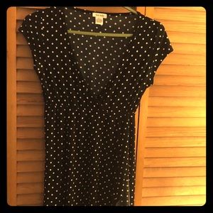 V neck polka dot align dress size L
